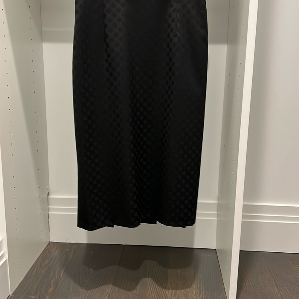 Elegant Black Midi Skirt with polka dots